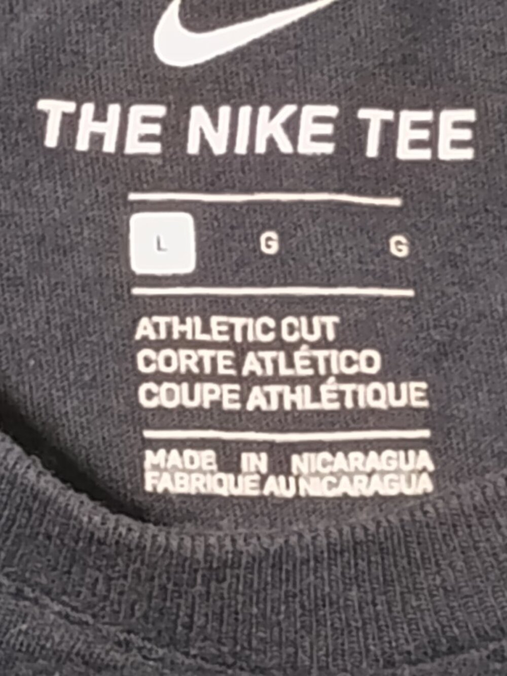 Nike The Nike Tee Navy Blue White Swoosh Graphic T-Shirt Size Large - Picture 5 of 6